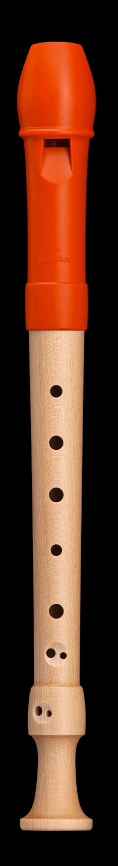 'Fipple' Descant Recorder, Maple body/ Orange Plastic headjoint