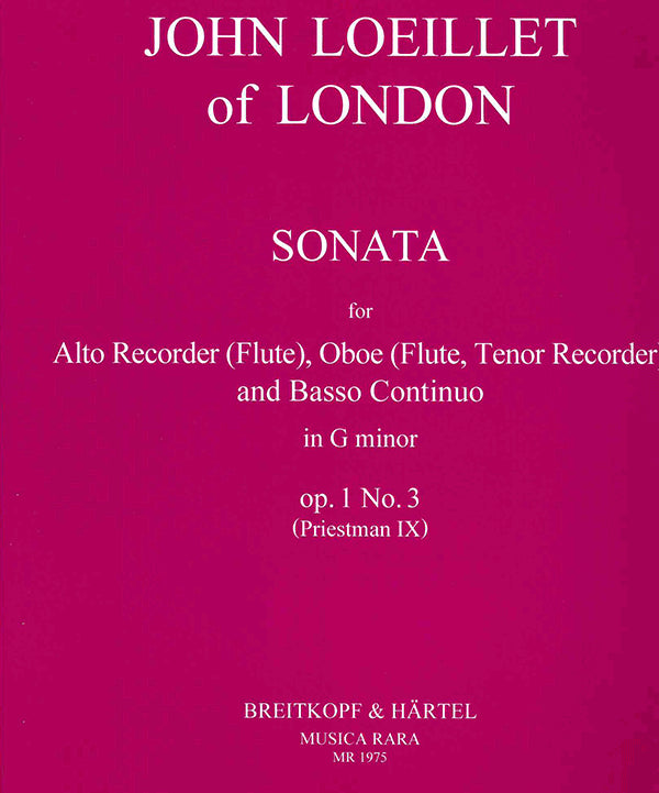 Sonata in G Minor Op 1 No3