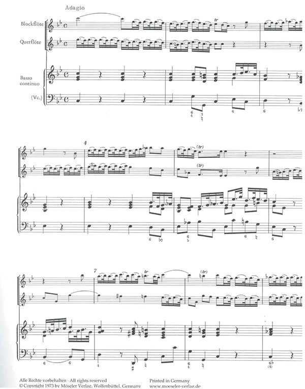 Sonata for Treble, Flute and Basso Continuo