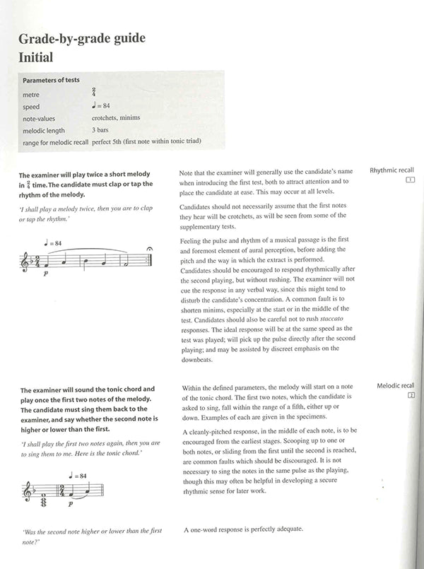 Specimen Ear Tests Book 1, Initial & Grade 1