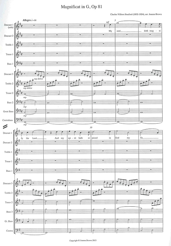 Magnificat in G, Op 81