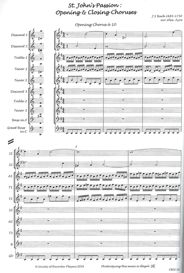 St John's Passion: Opening & Closing Choruses