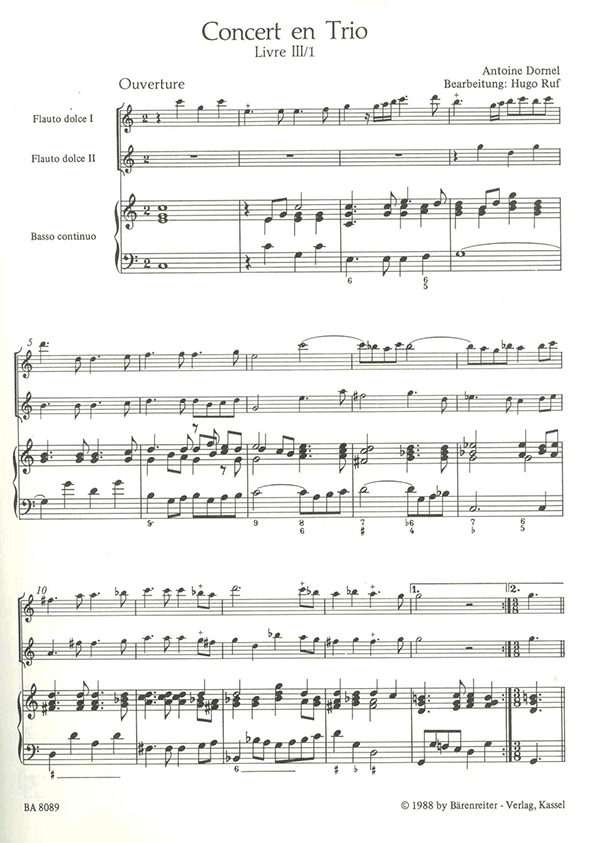 Concert en Trio (Livre III/1)