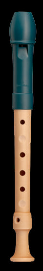 'Fipple' Penta Recorder, Maple body/ Sea-Blue Plastic headjoint