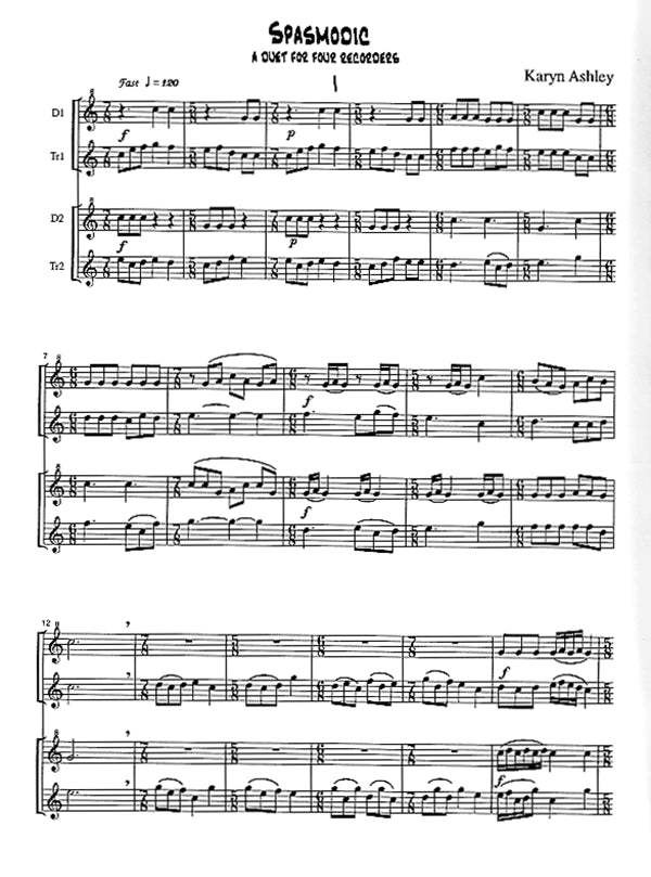 Spasmodic - A Duet for Four Recorders