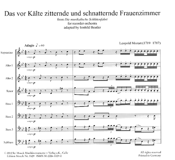 Das vor Kalte zitternde und schnatternde Frauenzimmer from "Die musikalische Schlittenfahrt"