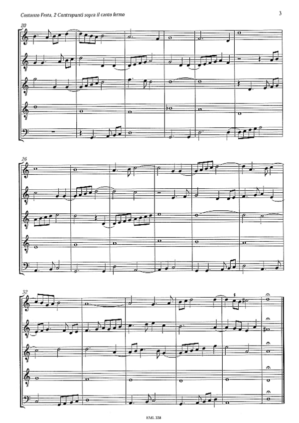 2 Contrapunti sopra il canto fermo (La Spagna)