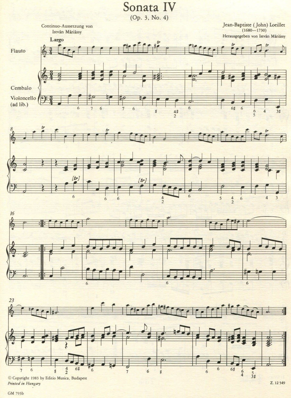 12 Sonatas Op 3, Volume 2, No 4-6