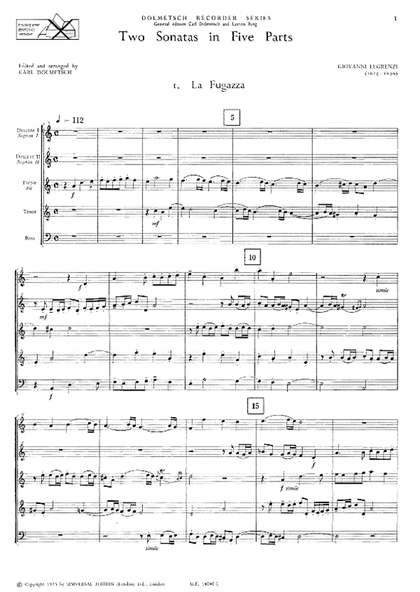 Two Sonatas in Five Parts