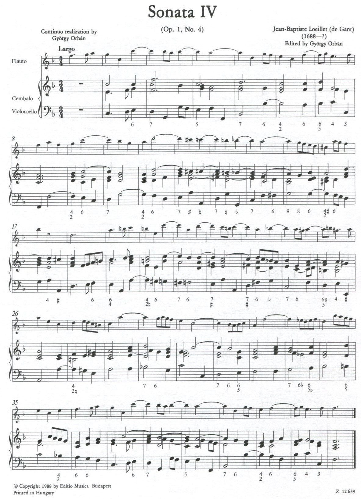 12 Sonatas Op 1, Volume 2, No 4-6