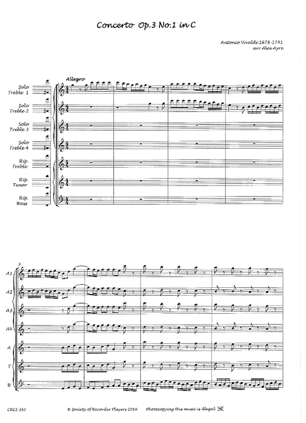 Concerto Op.3 No. 1 in C
