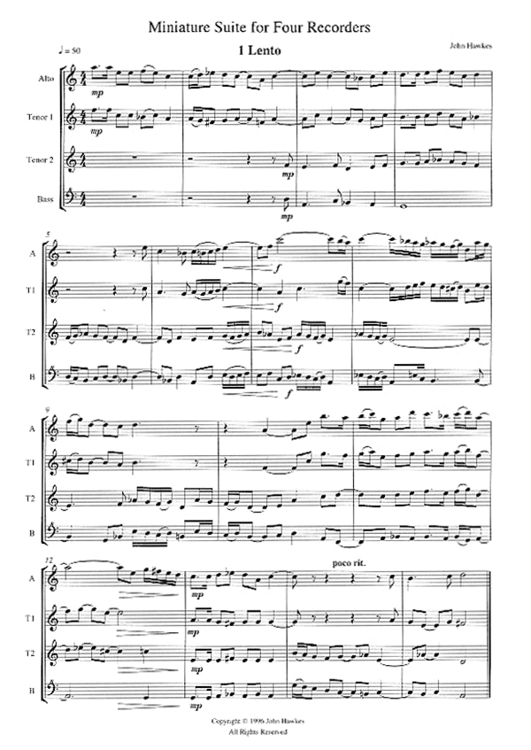 Miniature Suite for Four Recorders