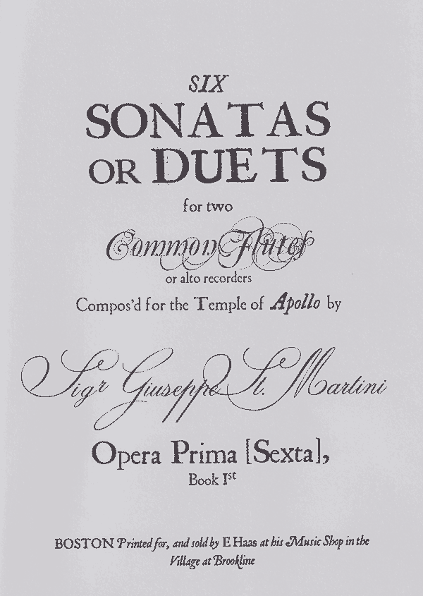 Six Sonatas or Duets