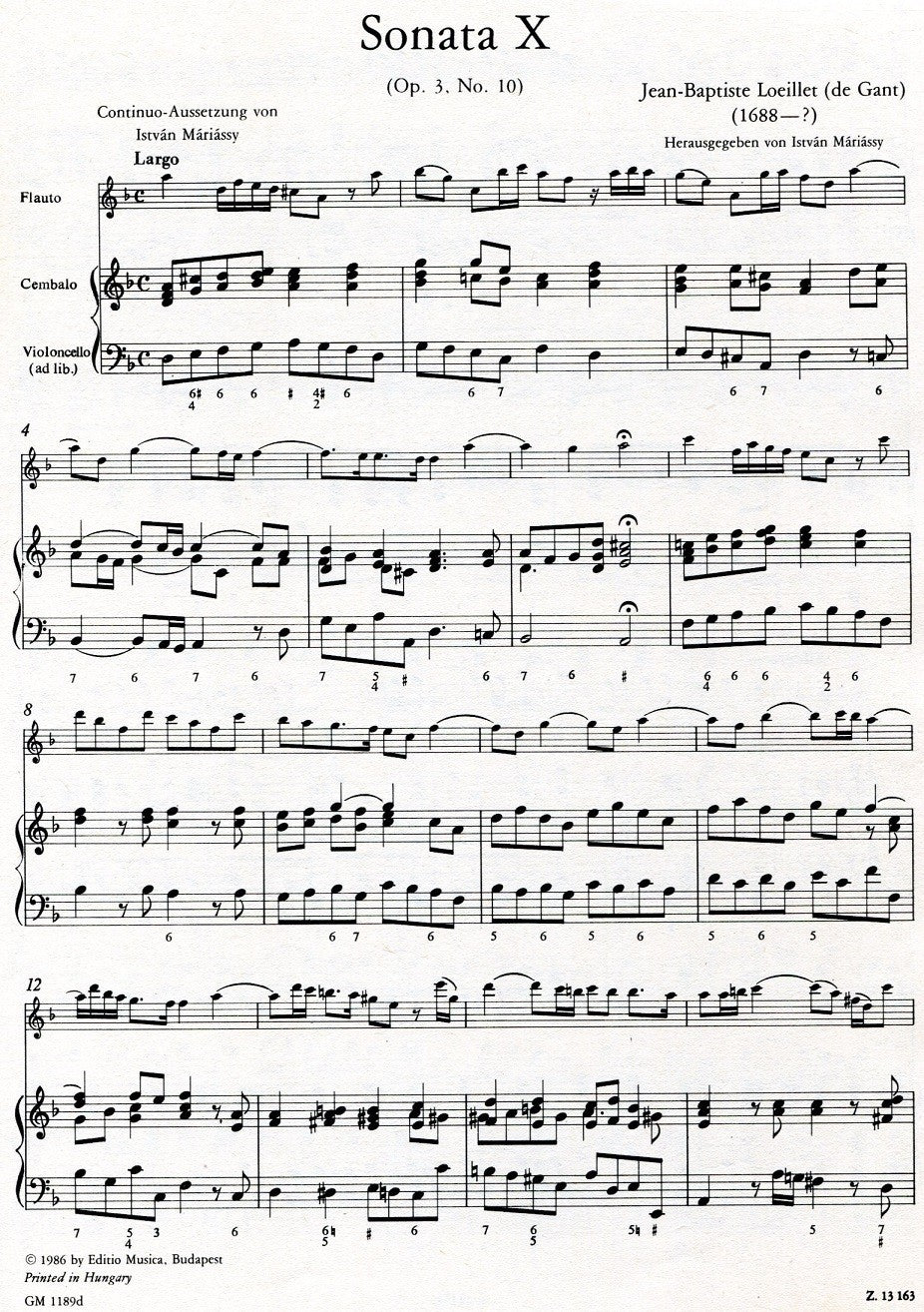 12 Sonata Op 3, Volume 4, No 10-12
