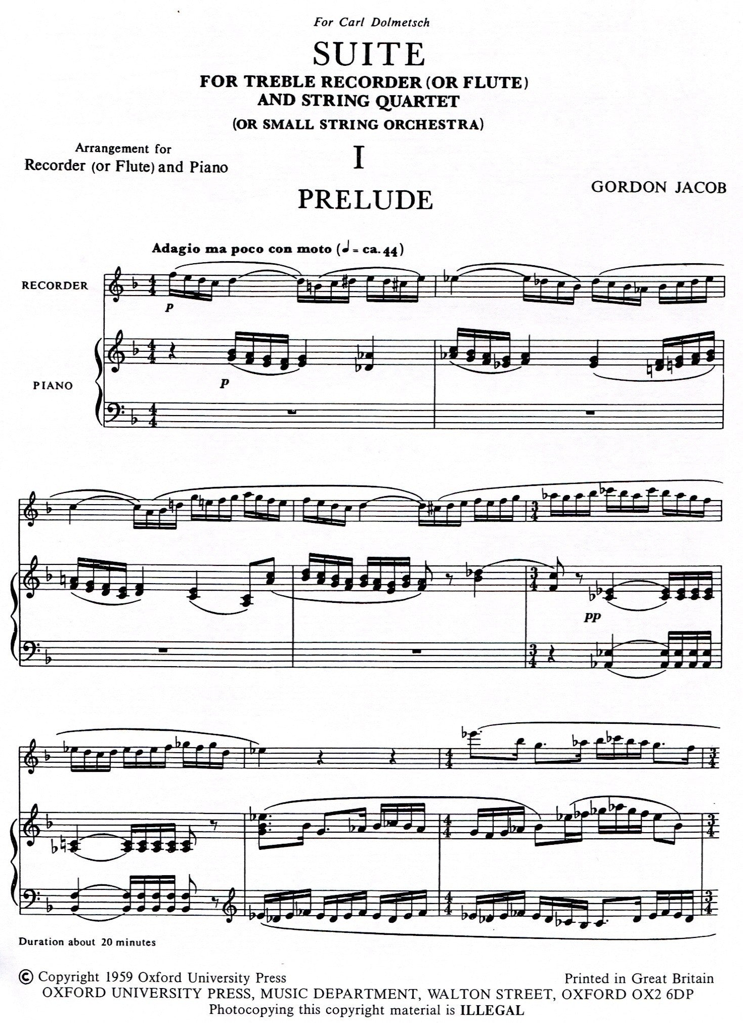 Suite for Treble and Piano (or strings)