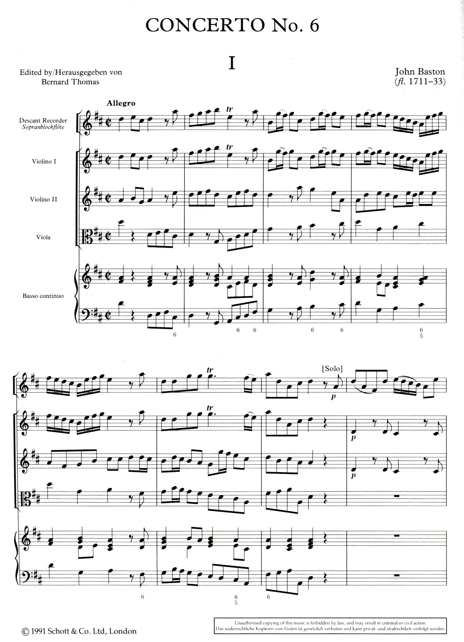 Concerto no. 6 in D Major