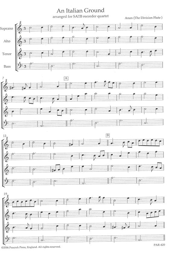 An Italian Ground from "The Division Flute"
