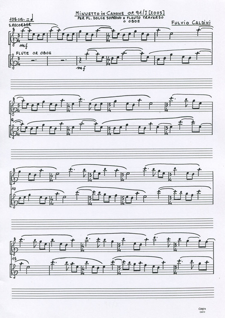 Minuetto in canone op.91/J