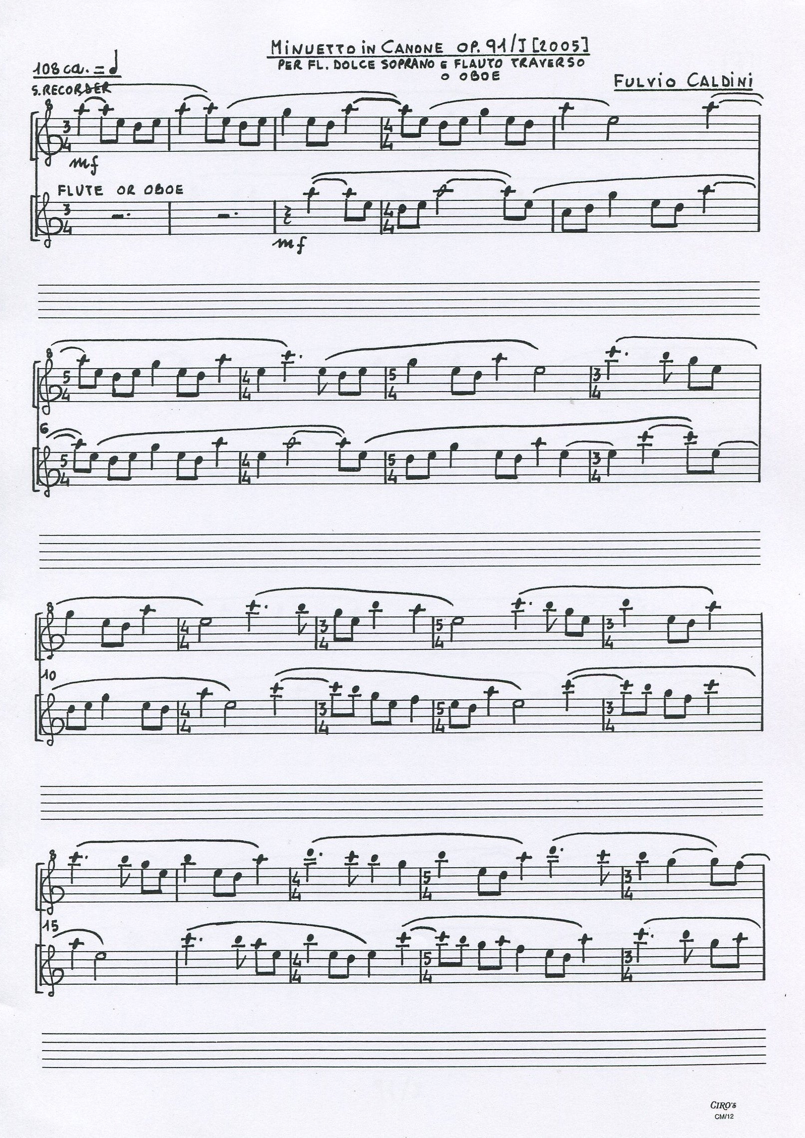 Minuetto in canone op.91/J