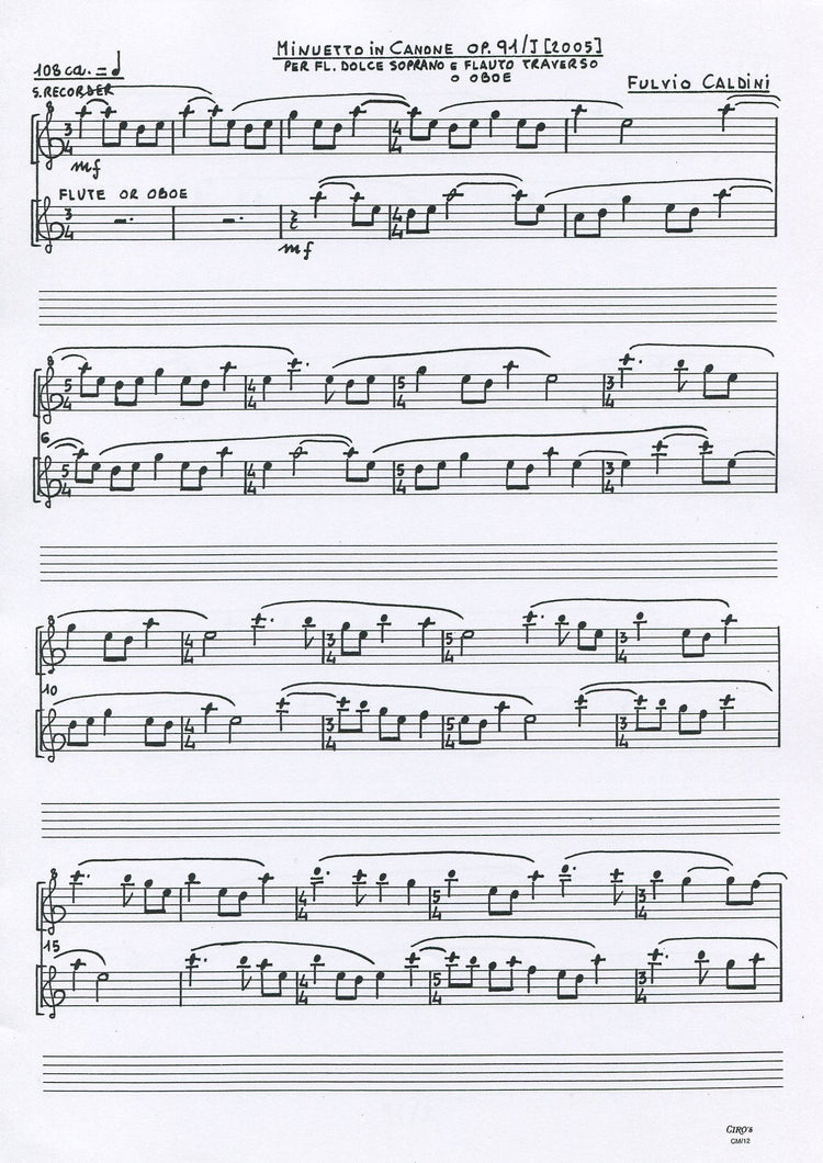 Minuetto in canone op.91/J