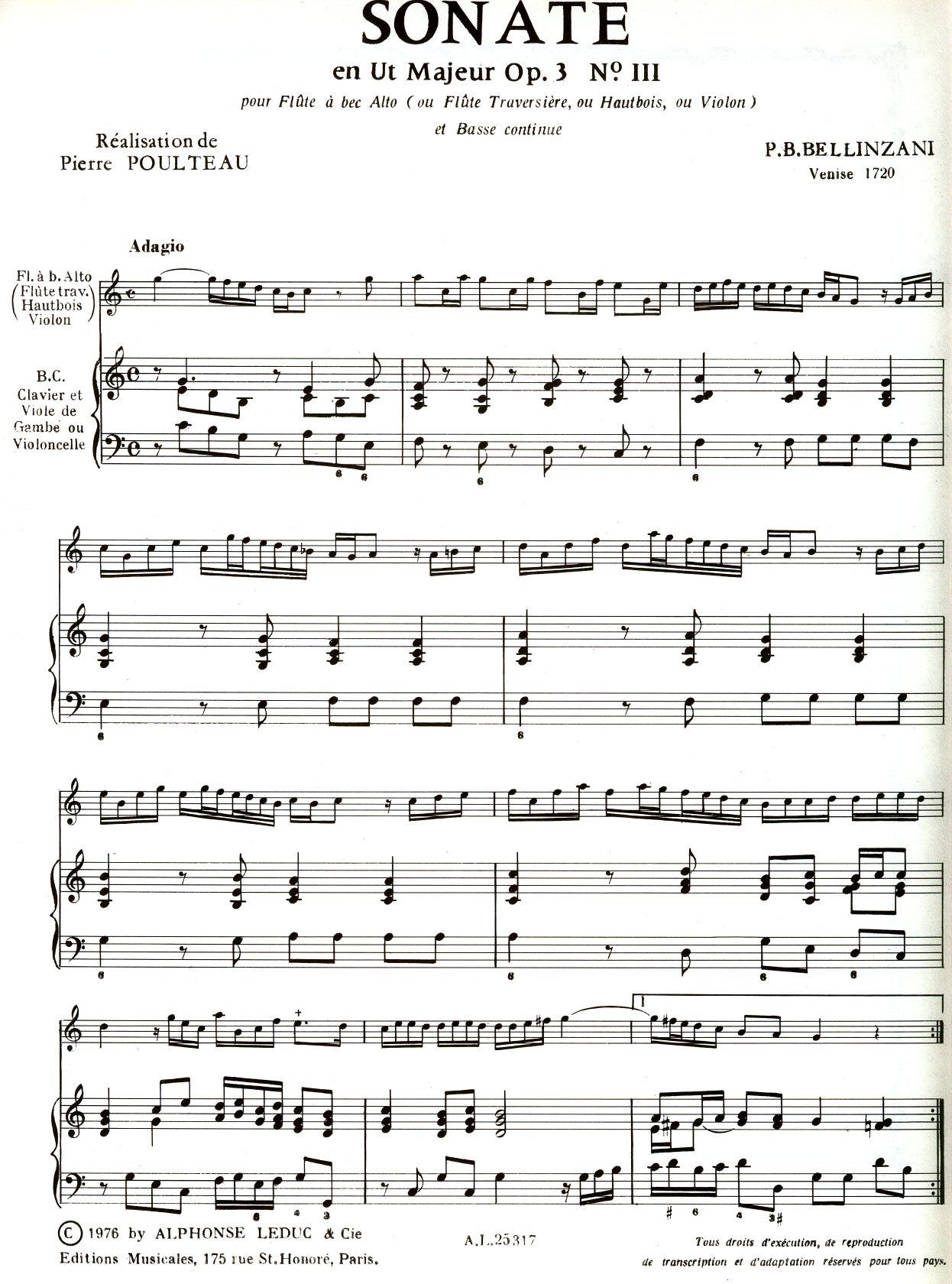 Sonata en Ut Majeur Op 3 no III