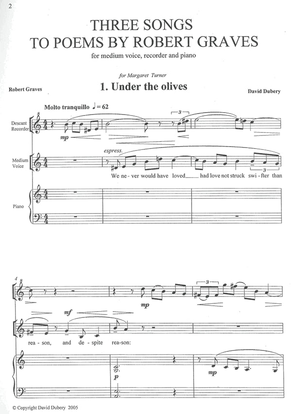 Three Songs to poems by Robert Graves