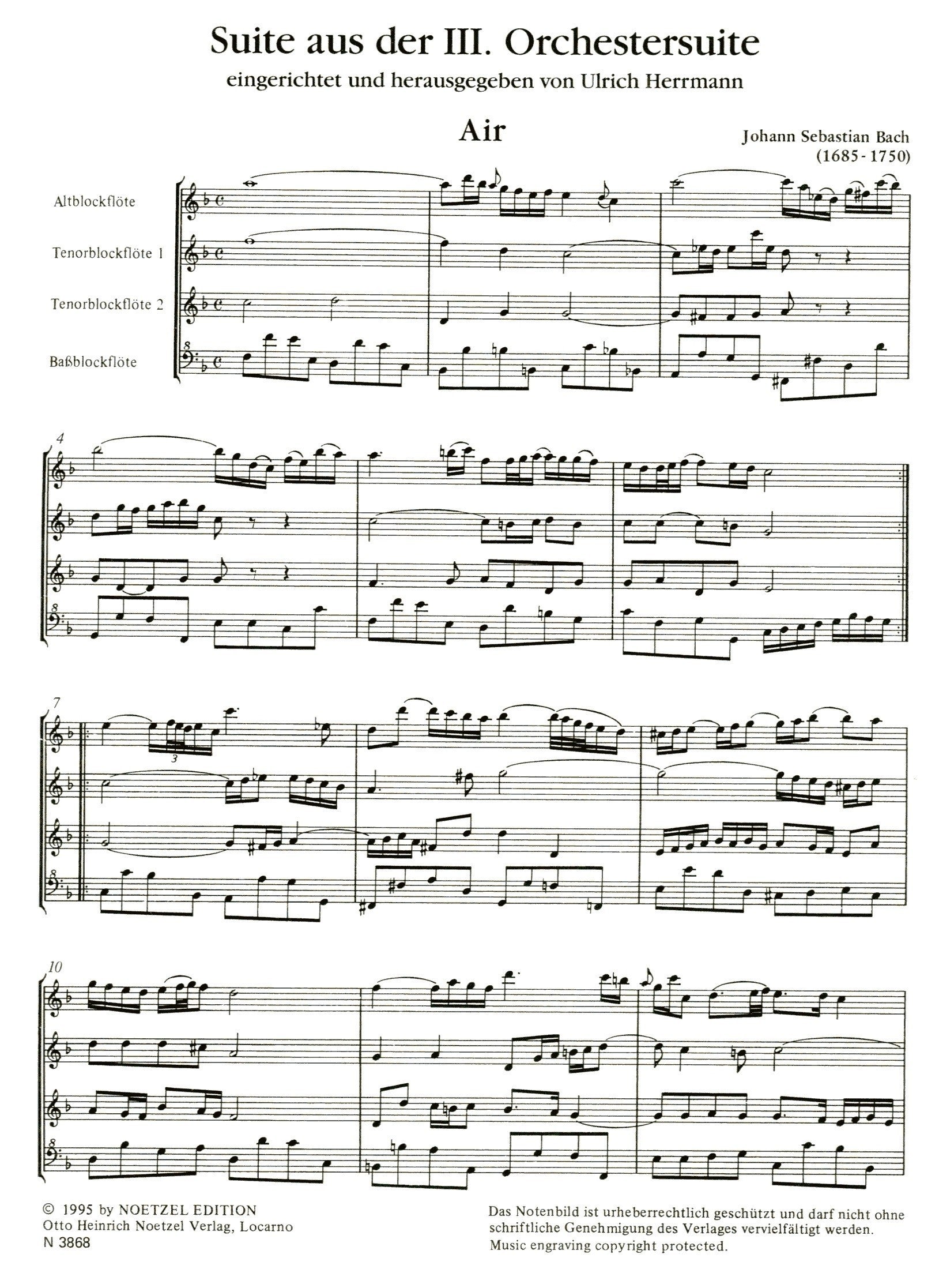 Suite no 3 BWV 1068 (Extracts)