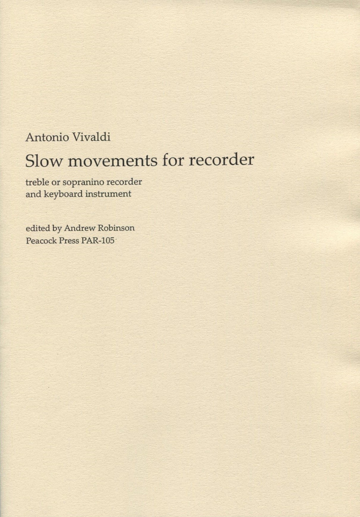 Slow movements for recorders
