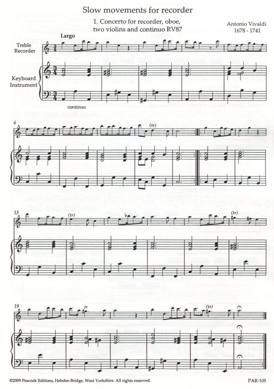 Slow movements for recorders