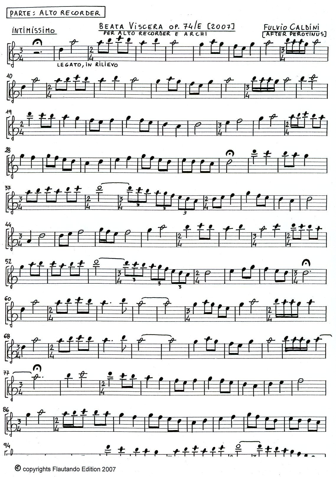 Beata Viscera Op 74/E