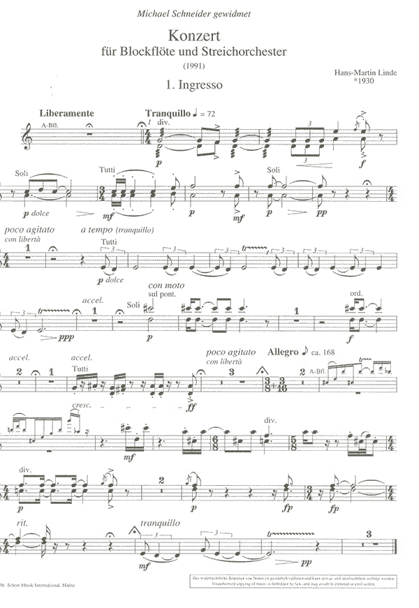 Concerto for Recorder and Strings [parts]