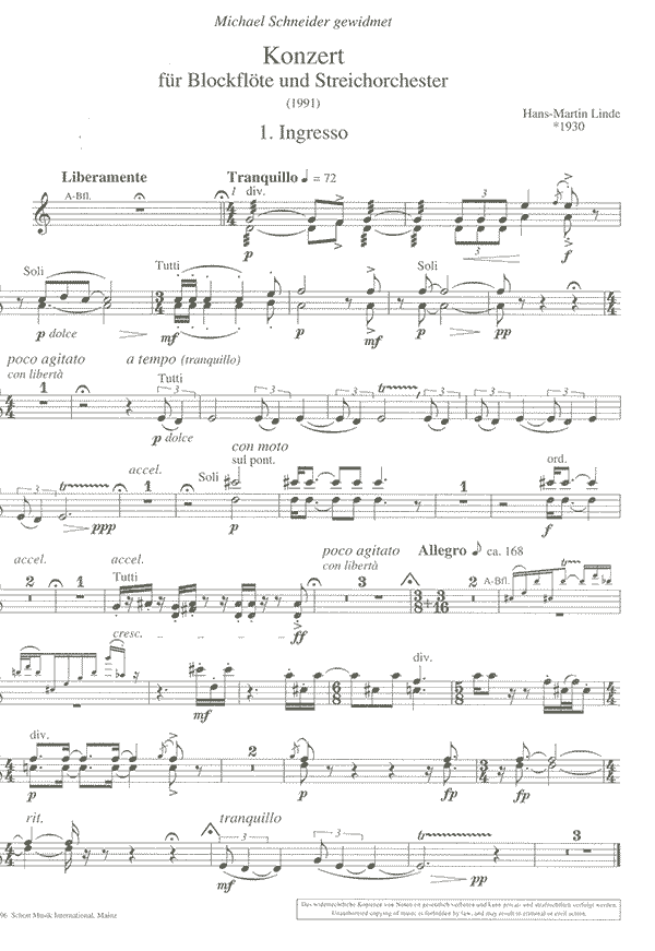 Concerto for Recorder and Strings [parts]