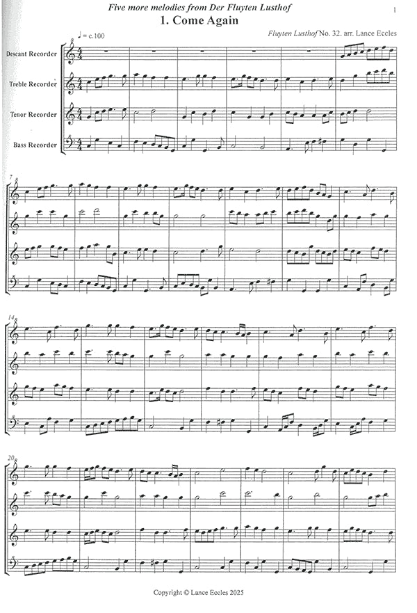 Five more melodies from Der Fluyten Lustof