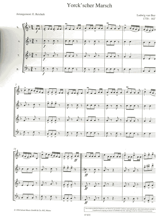 Easy Quartets from Beethoven to Bernstein