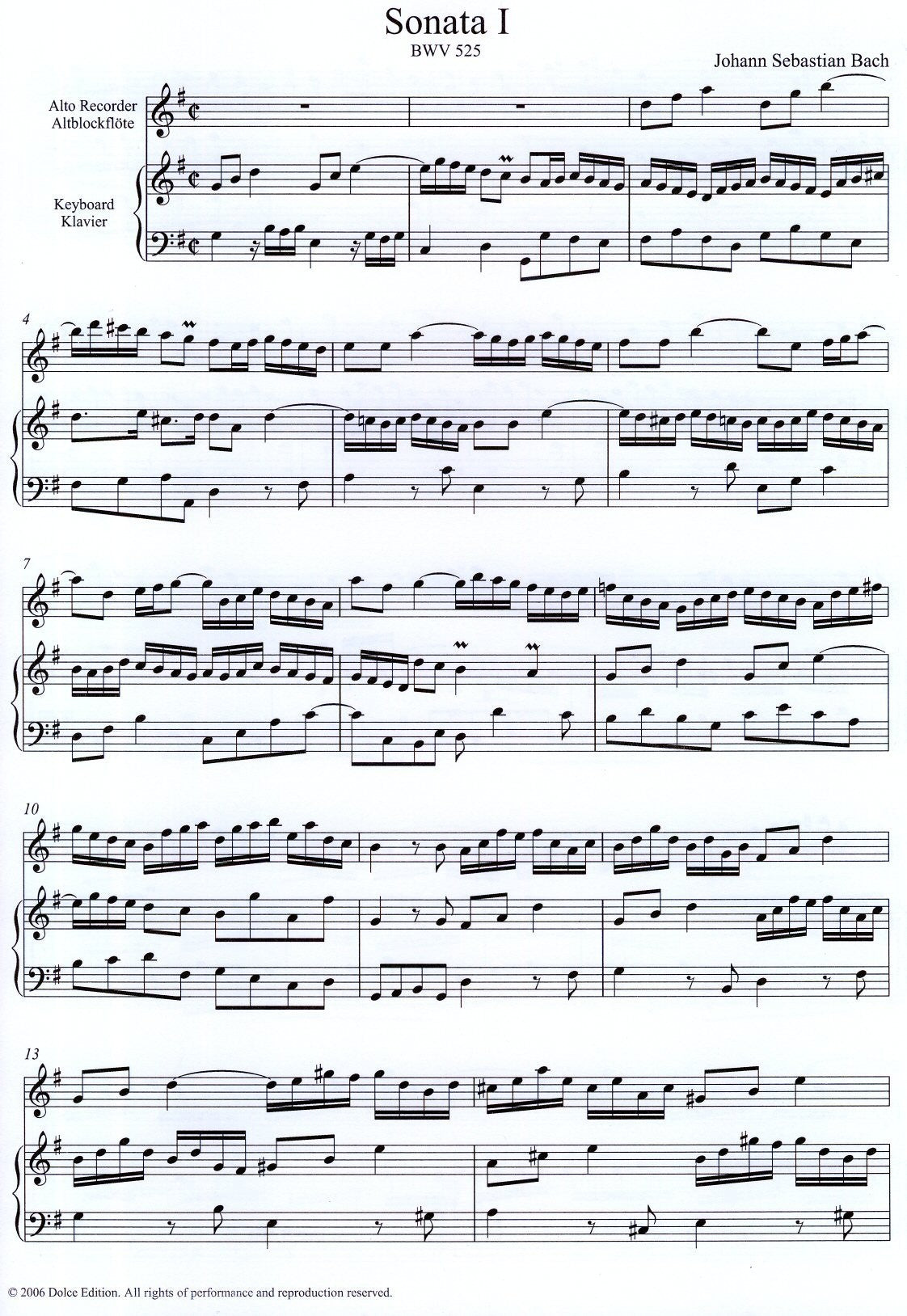 6 Sonatas after the Organ Trio Sonatas (BWV525-530) Vol 1: Sonatas 1-2