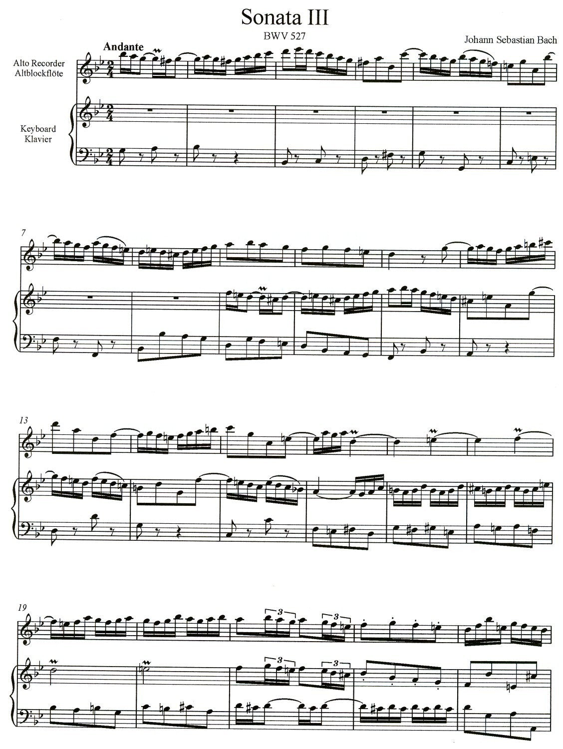 6 Sonatas after the Organ Trio Sonatas (BWV525-530) Vol II: Sonatas 3-4