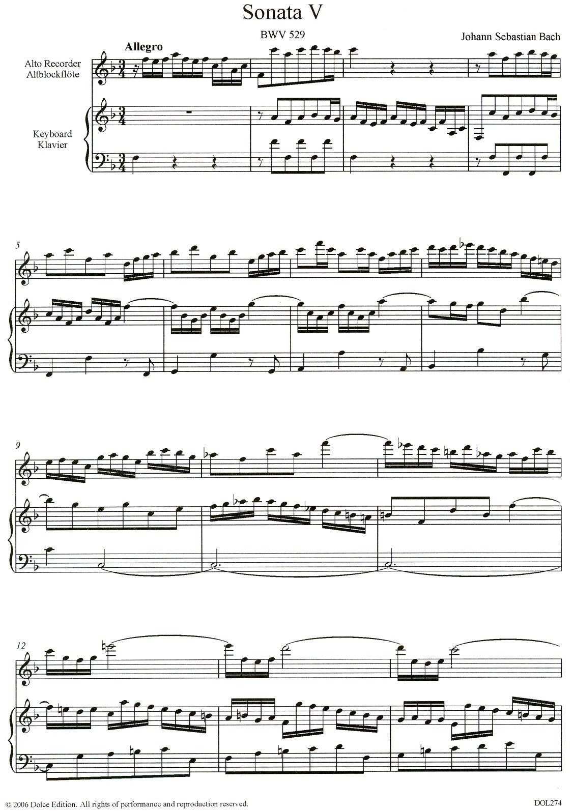 6 Sonatas after the Organ Trio Sonatas (BWV525-530) Vol III: Sonatas 5-6