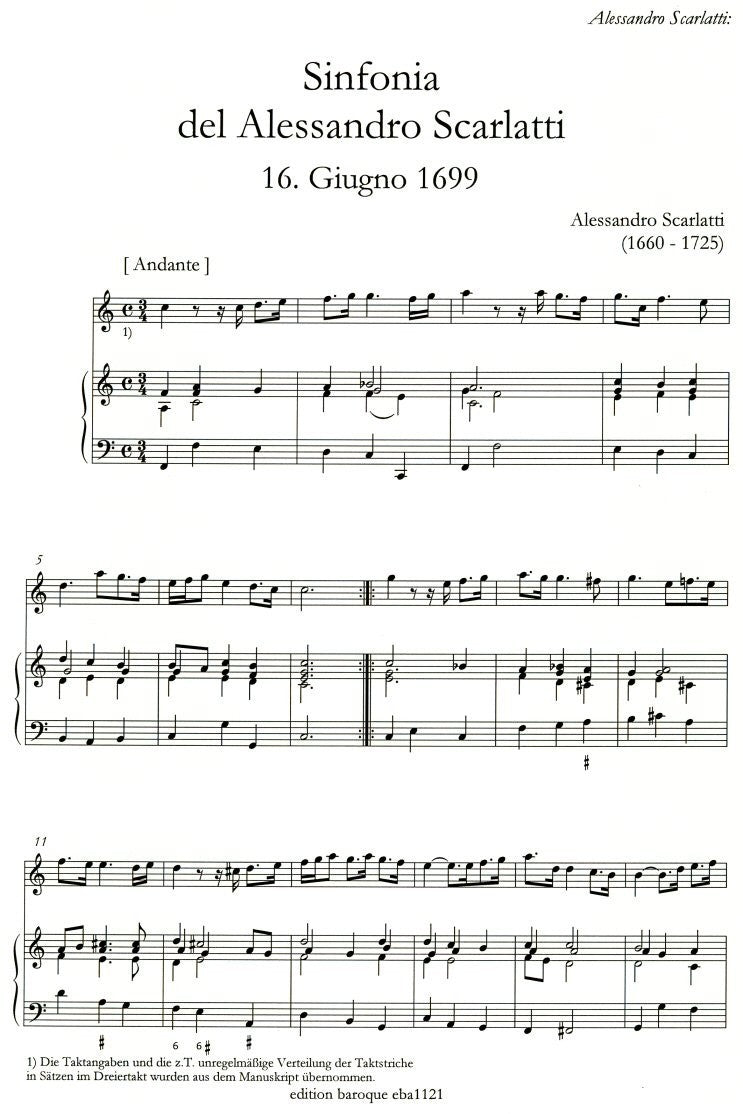 Due Sinfoniea, Del Scarlatti