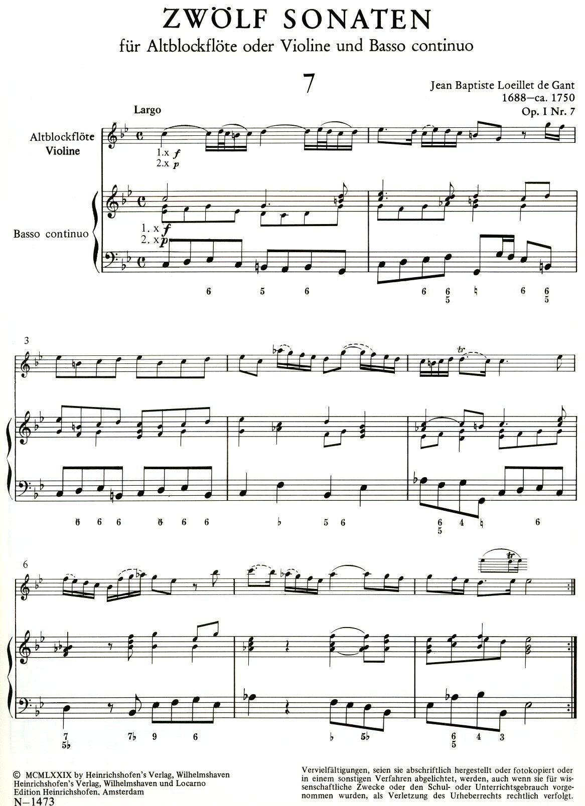 12 Sonatas  Opus 1, No 7-9