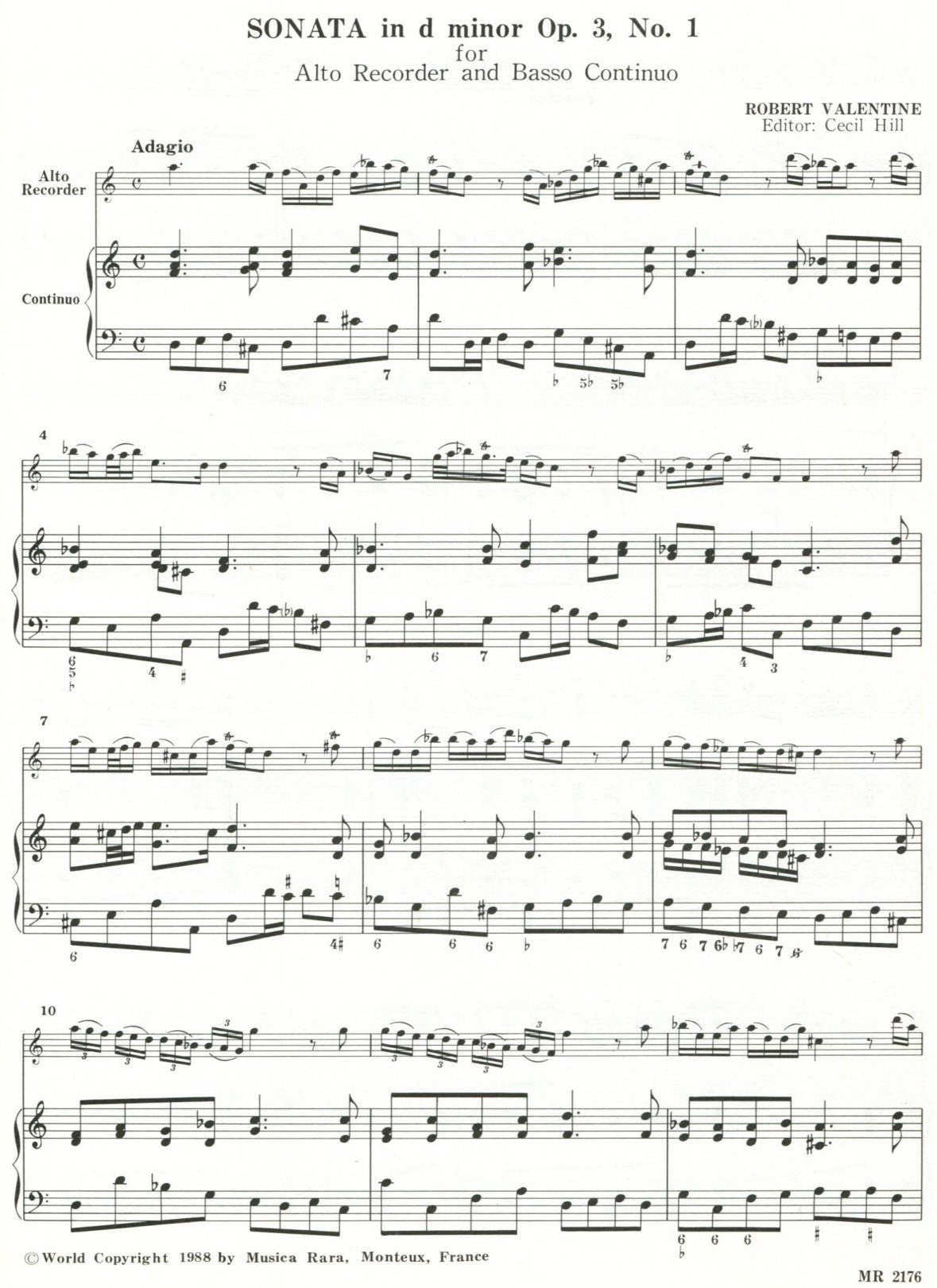 Sonata in d minor Op 3 No 1
