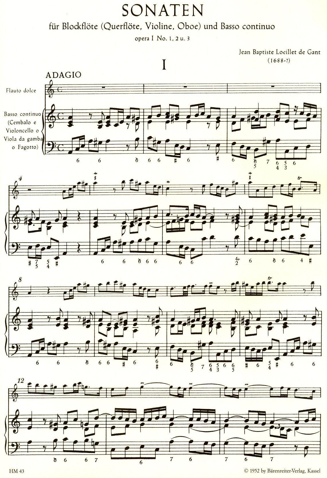 Sonatas Op I/1-3
