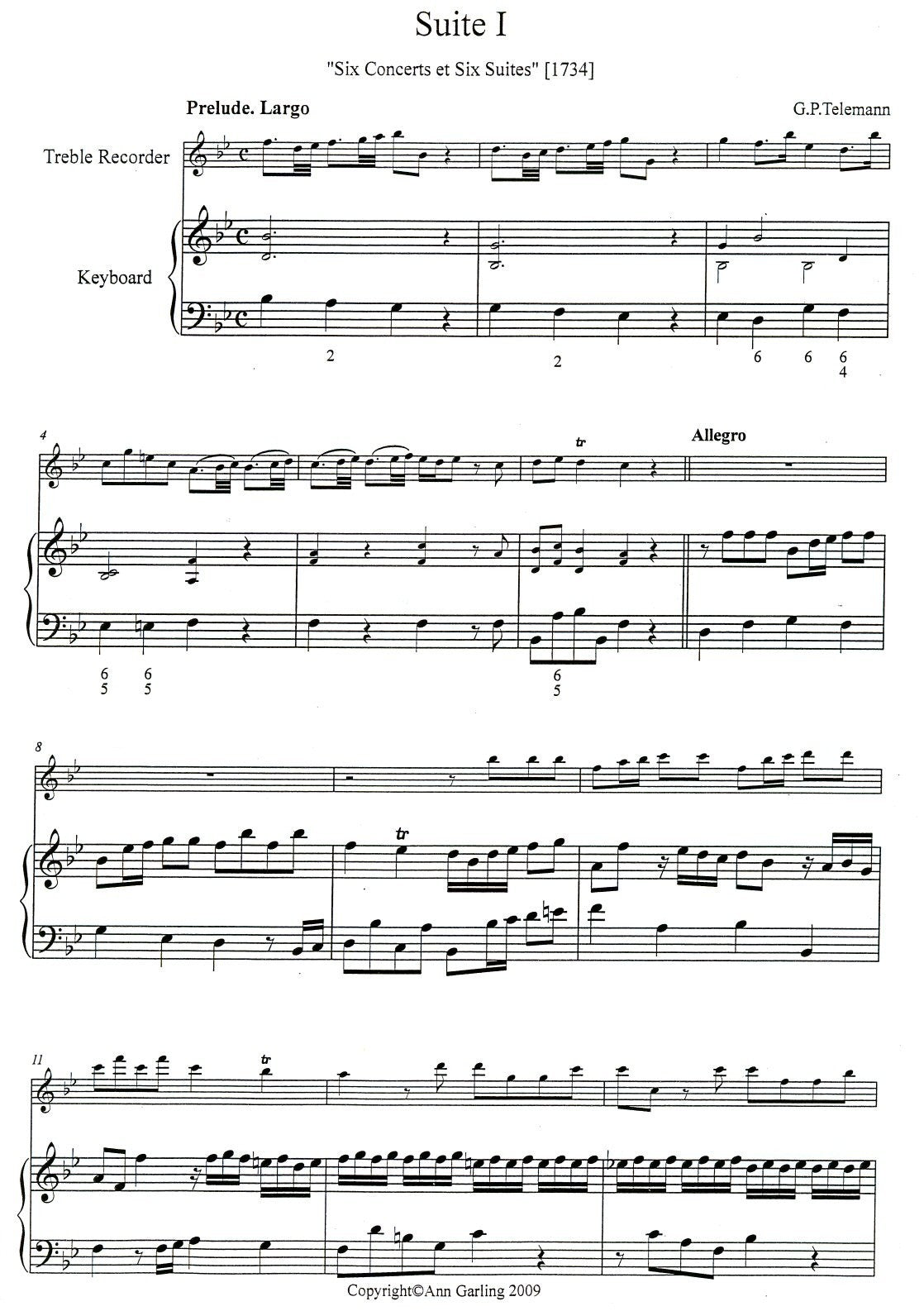 Suite 1 from Six Concerts et Six Suites TWV 42:G4 (1734) in g minor