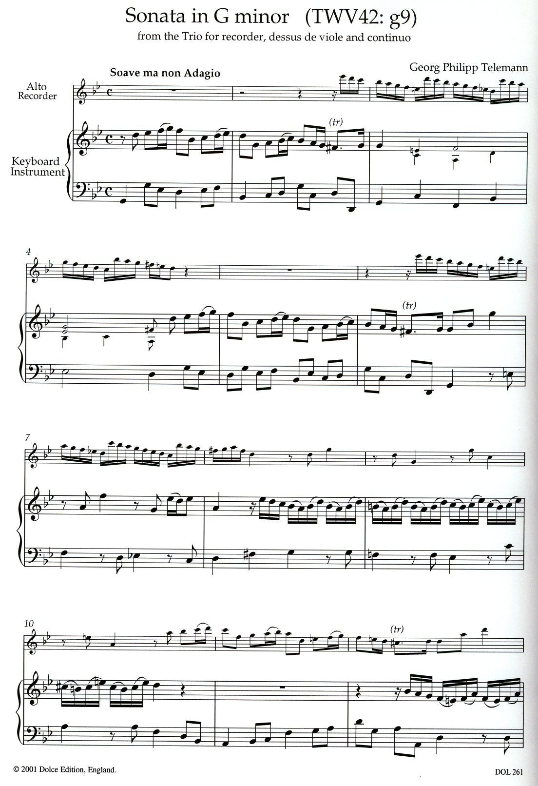 Sonata in g minor after Trio in g