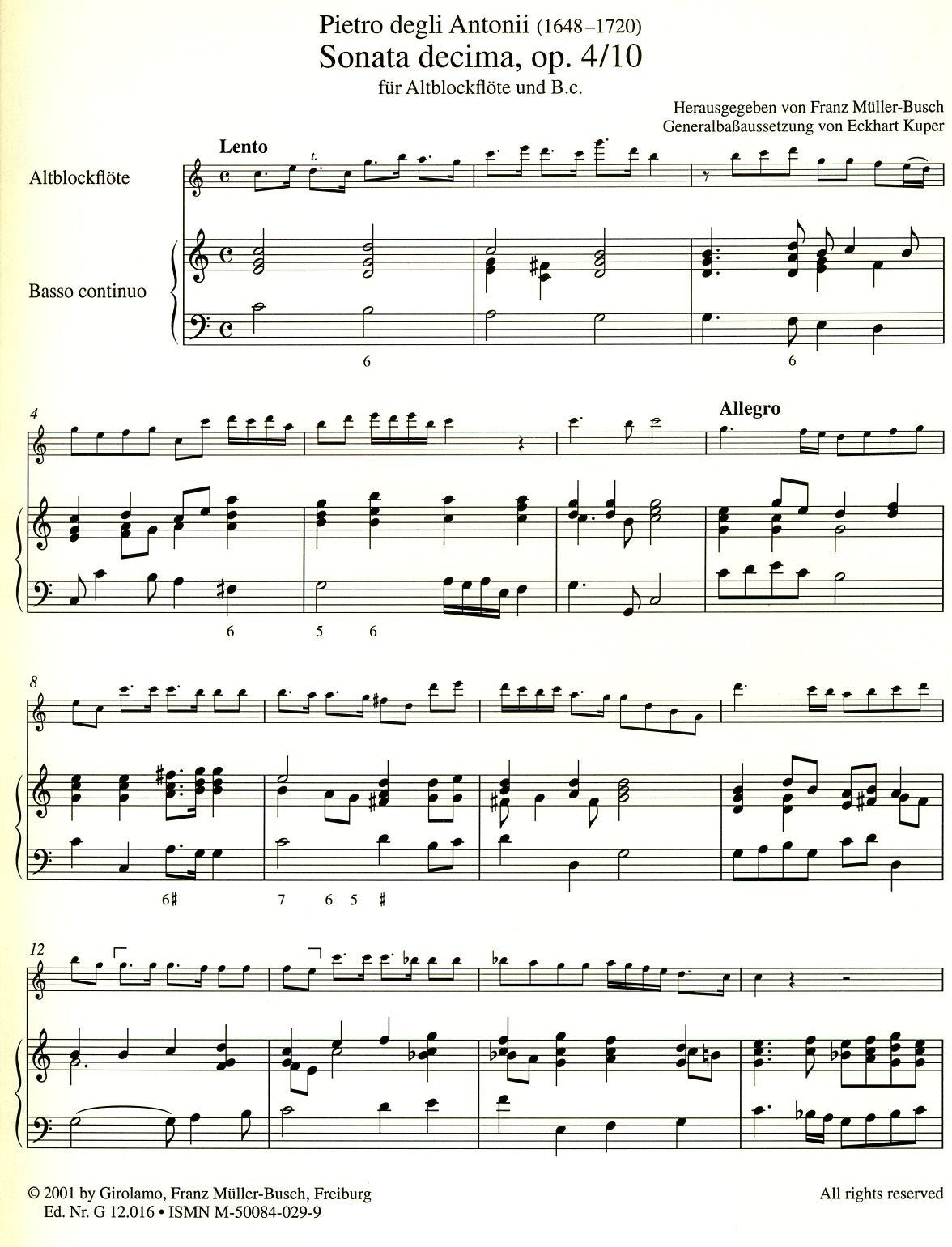 Opus 4 (Bologna 1676) Vol II: Sonatas 10 and 12