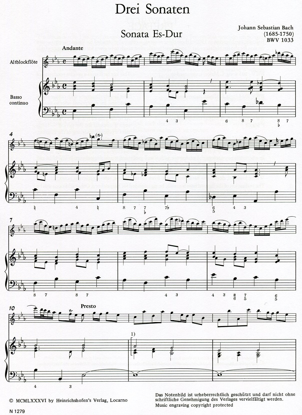 3 Sonatas (BMV 1033,1034,1035)