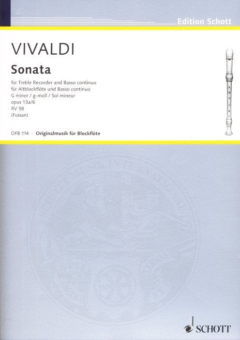 Sonata in g minor Op13A  No6, RV58