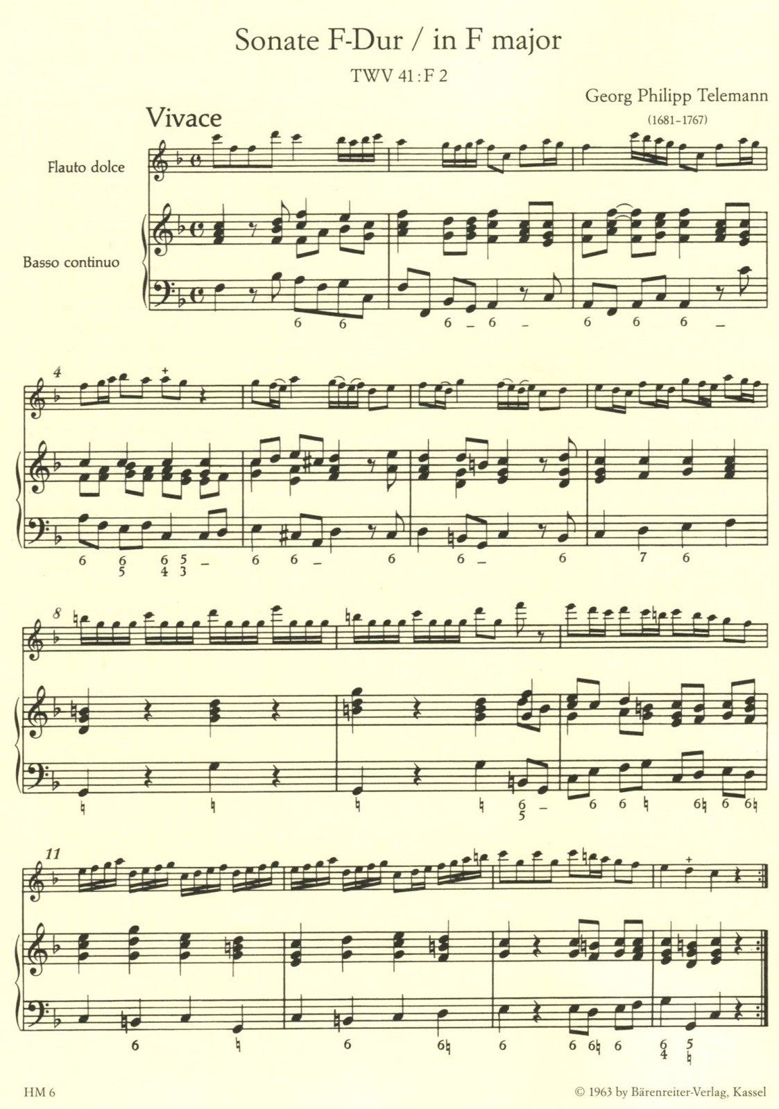 Four Sonatas from "Der getreue Musikmeister"