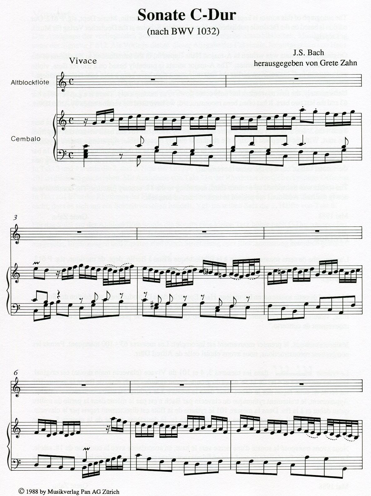 Sonata in C Major BWV 1032