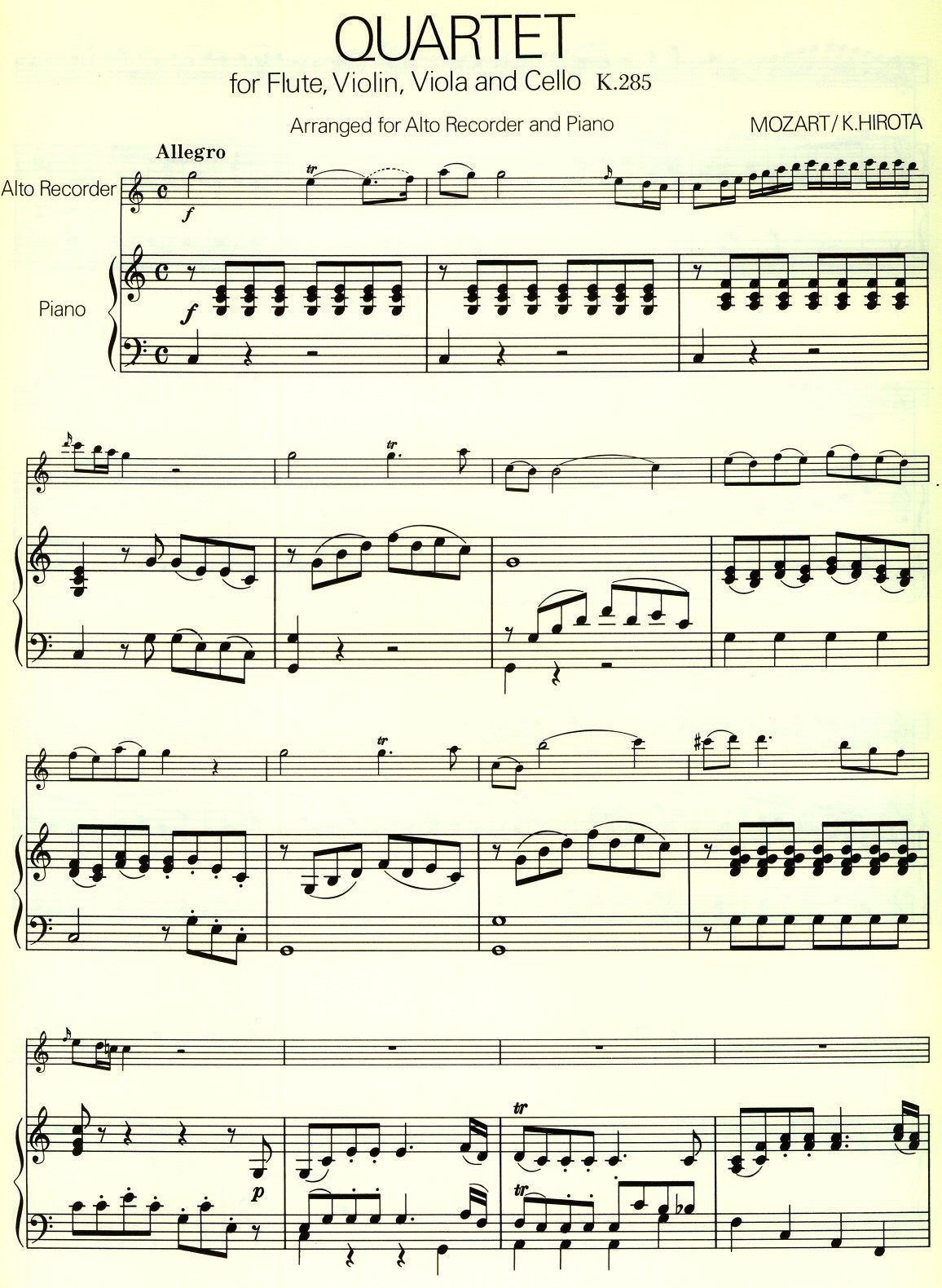 Quartet for Treble Recorder