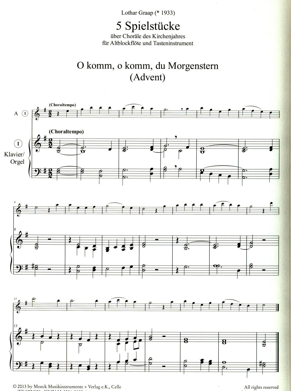 Five Pieces on Chorals from the Church Year